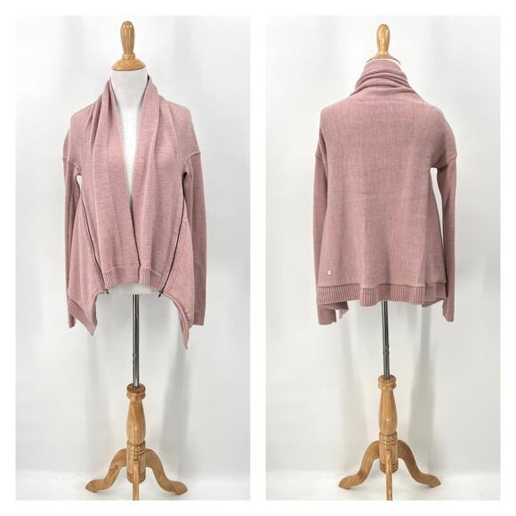 LULULEMON Wrap It Up Sweater Womens XS Pink Merino Wool Cardigan Athletic - Picture 2 of 16